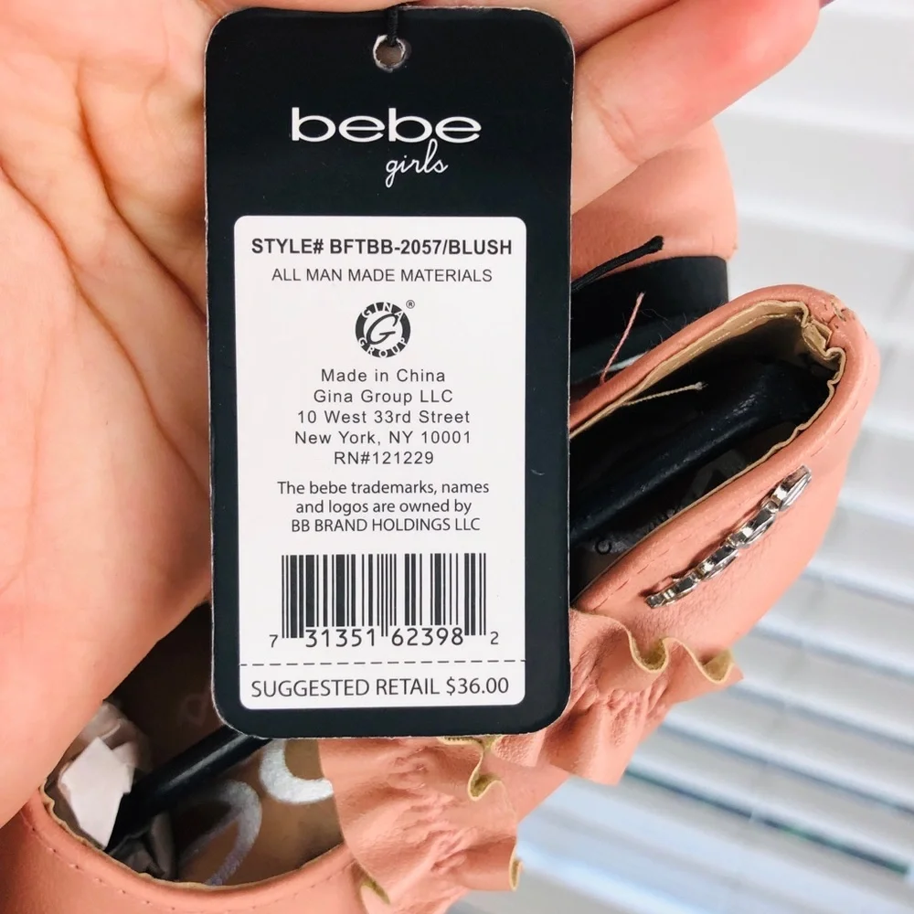 NWT BEBE GIRLS BLUSH FLATS